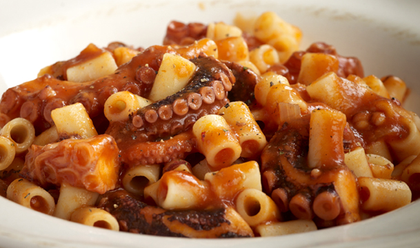 Octopus with pasta